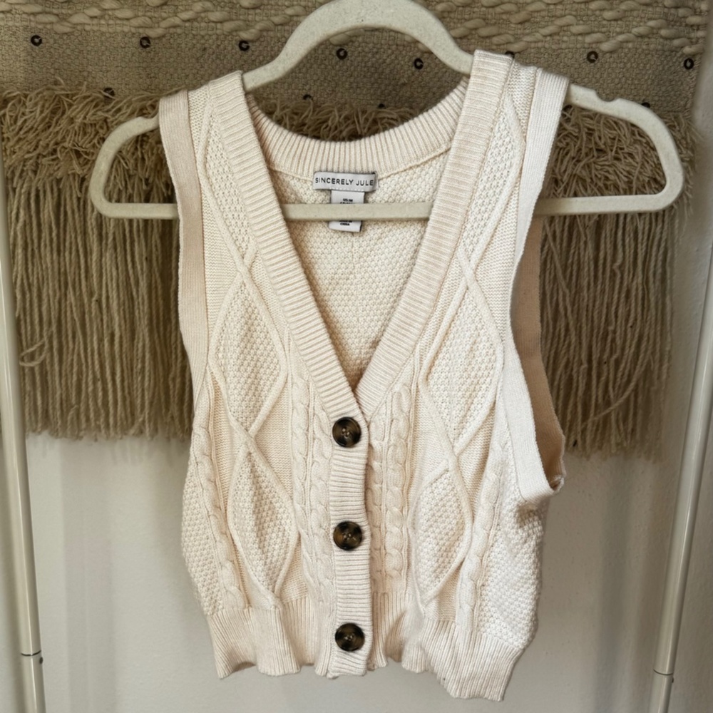 Cream Sweater Vest